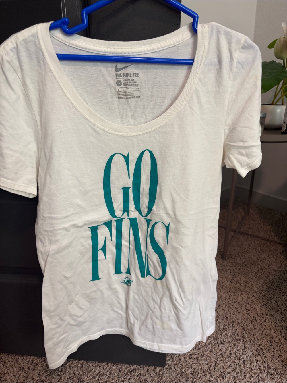 Nike White Miami Dolphins 'GO FINS' Short Sleeve Graphic Tee